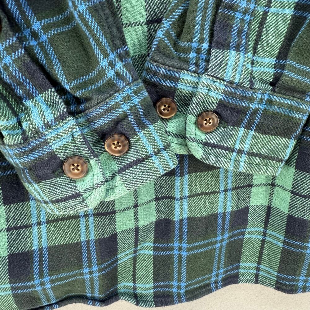 Duluth Trading Co. Plaid Flannel Shirt Shacket Men's XL Green Blue Black Fall - Picture 3 of 6